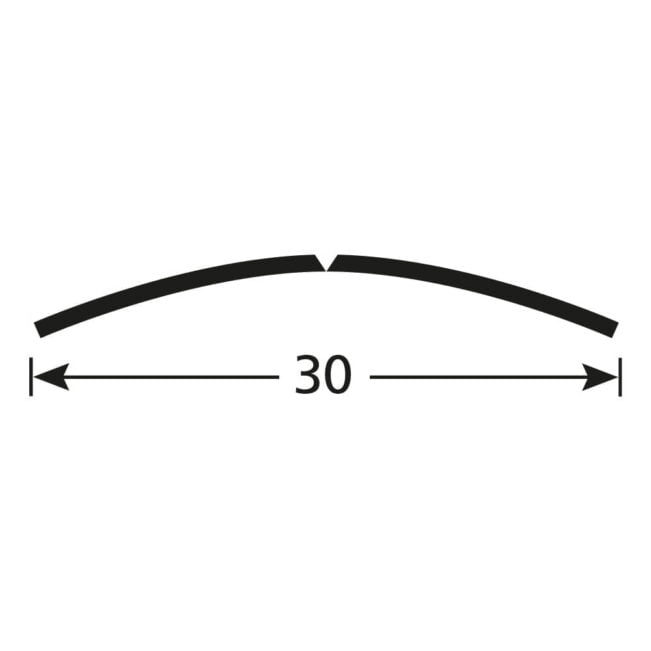 Drempelprofiel halfbol 30 mm messing geboord 335 cm