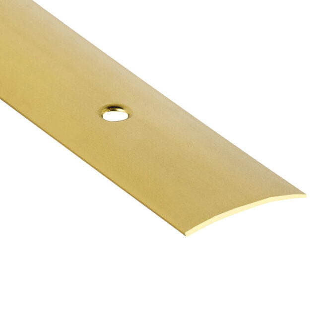 Drempelprofiel halfbol 30 mm messing geboord 335 cm
