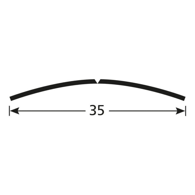 Drempelprofiel halfbol 35 mm messing geboord 335 cm
