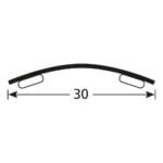 Drempelprofiel halfbol 30 mm messing zelfklevend 335 cm