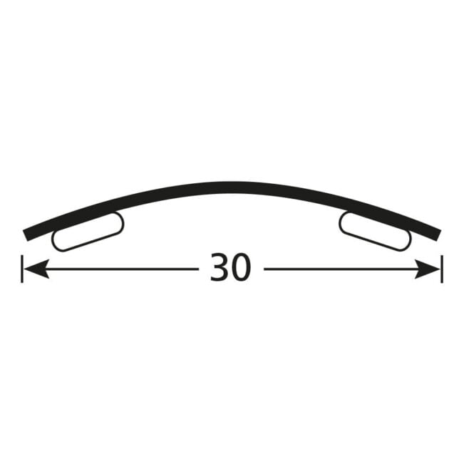 Drempelprofiel halfbol 30 mm messing zelfklevend 335 cm