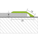 Profinish 8 x 32 mm aluminium zilver 270 cm geboord Profinish 8 x 32 mm aluminium zilver 270 cm geboord