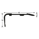 Trapneus mini schuin aflopend 40 x 18 mm 300 cm voorgeboord