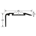 Trapneus mini geribbeld 40 x 20 mm incl inlage 300 cm Trapneus mini geribbeld 40 x 20 mm incl inlage 300 cm