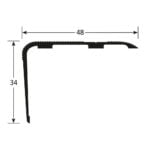 Trapneus geribbeld lange neus 48 x 34 mm aluminium geboord 300 cm