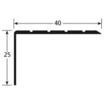 Trapneus 40 x 25 mm aluminium naturel geboord 300 cm
