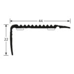 Trapneus renovatie 44 x 22 mm aluminium zelfklevend 300 cm