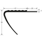 Trapneus N50D 3 mm 47 x 50 mm PVC grijs 300 cm
