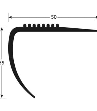Trapneus N35BS 50 x 39 mm PVC zwart 300 cm Trapneus N35BS 50 x 39 mm PVC zwart 300 cm