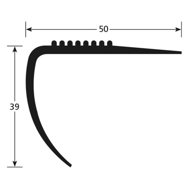 Trapneus N35BS 50 x 39 mm PVC grijs 300 cm