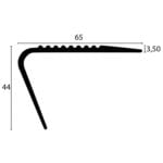 Trapneus N65BS 65 x 44 mm PVC grijs 300 cm