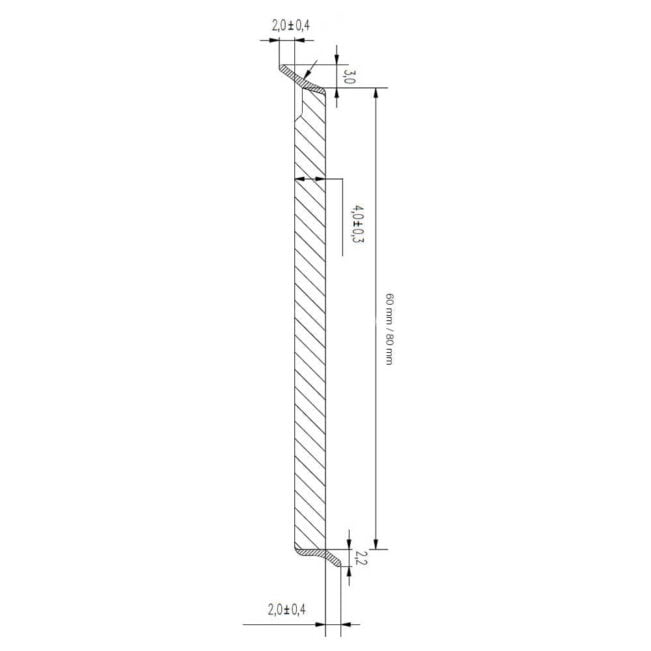 Kunststof shockplint 60 mm RAL 9016