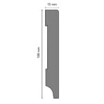 Gladde MDF-plint 15 x 100 mm afgelakt op RAL 9010