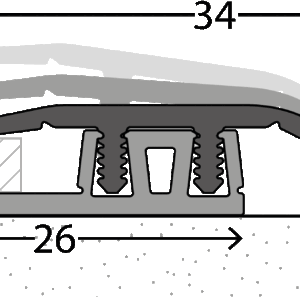 Aanloopprofiel 34 x 4-7,5 mm aluminium zwart gecoat 270 cm